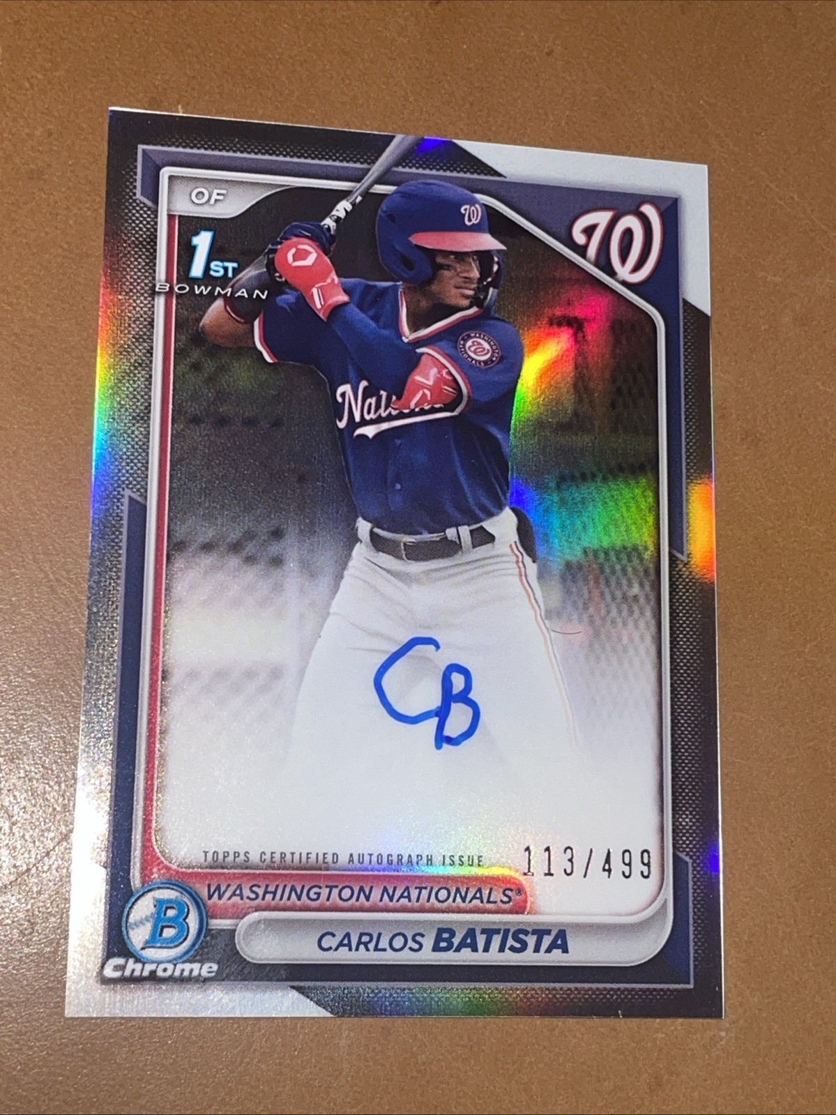 2024 Bowman Chrome Carlos Batista Auto Refractor 1st #113/499 #CPA-CB
