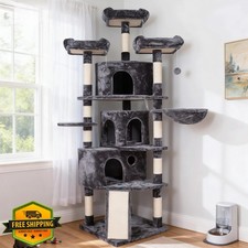 Hey-brother Gray 73.4" Cat Tree Tower Caves