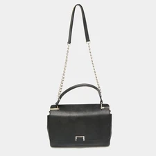 Cartier Black Leather Jeanne Toussaint Top Handle Bag
