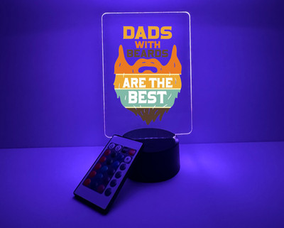 UV Printed Dads with Beards Light Up, Personalized FREE, LED Lamp, Father's Day