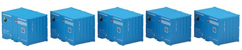 Contenedor privado con forma de U19A calibre N TOMIX 3313, juego Nishio Rentall, 5 piezas | Condition: New
