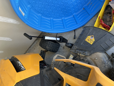 #ad #ad Cub Cadet LT46 Riding Lawn Mower Gas Rotary Blade Yellow Black has flat tire $1500.00