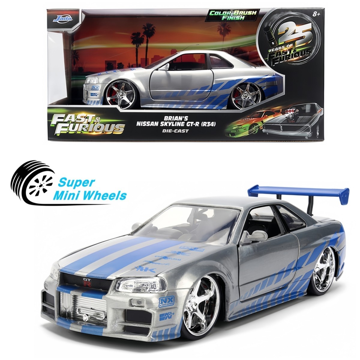 Jada 1:24 Fast & Furious 25th Anniversary Brian's 2002 Nissan GT-R