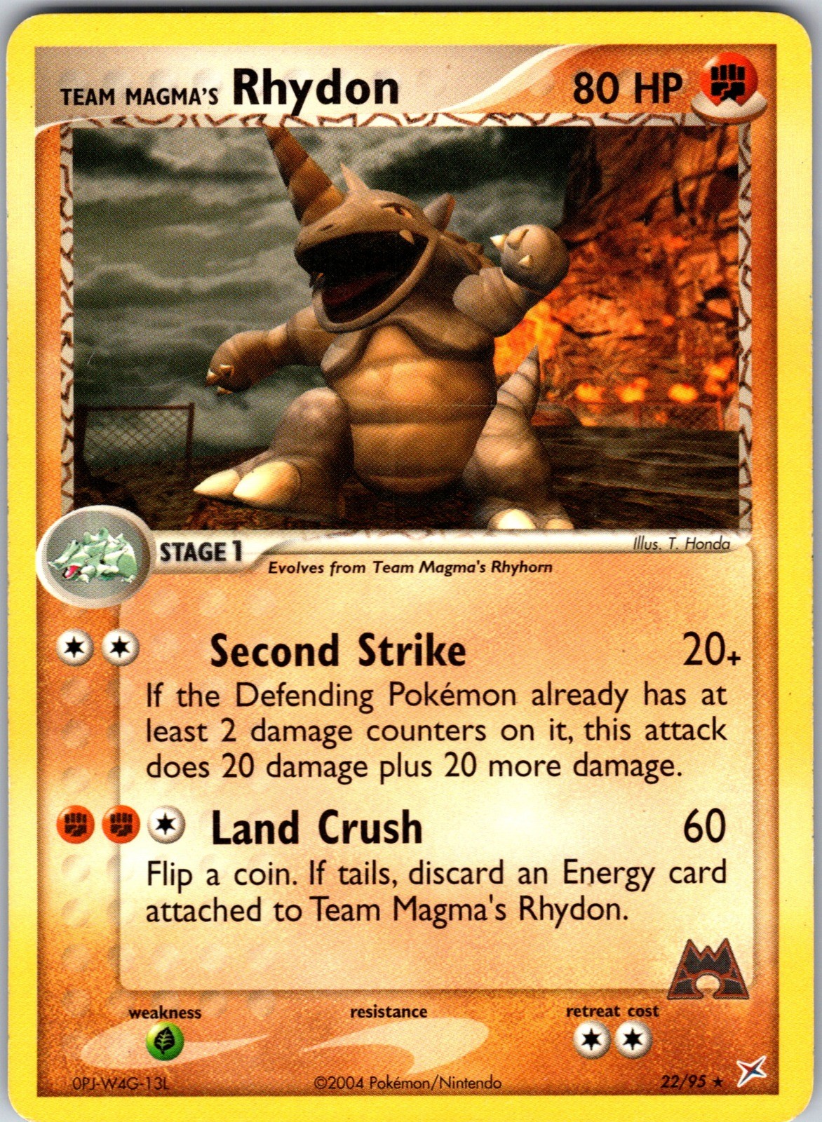 Team Magma's Rhydon Rare Team Magma vs Team Aqua 22/95 NM