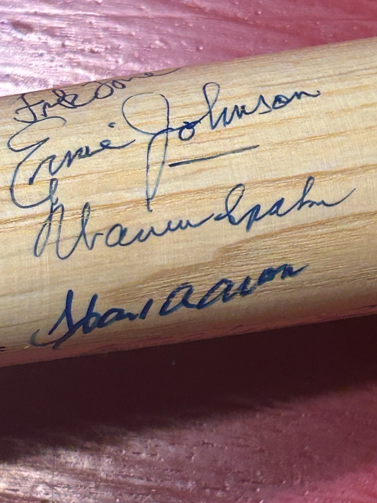 1957 World Champs Milwaukee Braves Signed Bat Hank Aaron Warren Spahn #2/57