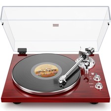 Belt Drive Turntable for Vinyl Record Player,Connect with Bluetooth Red