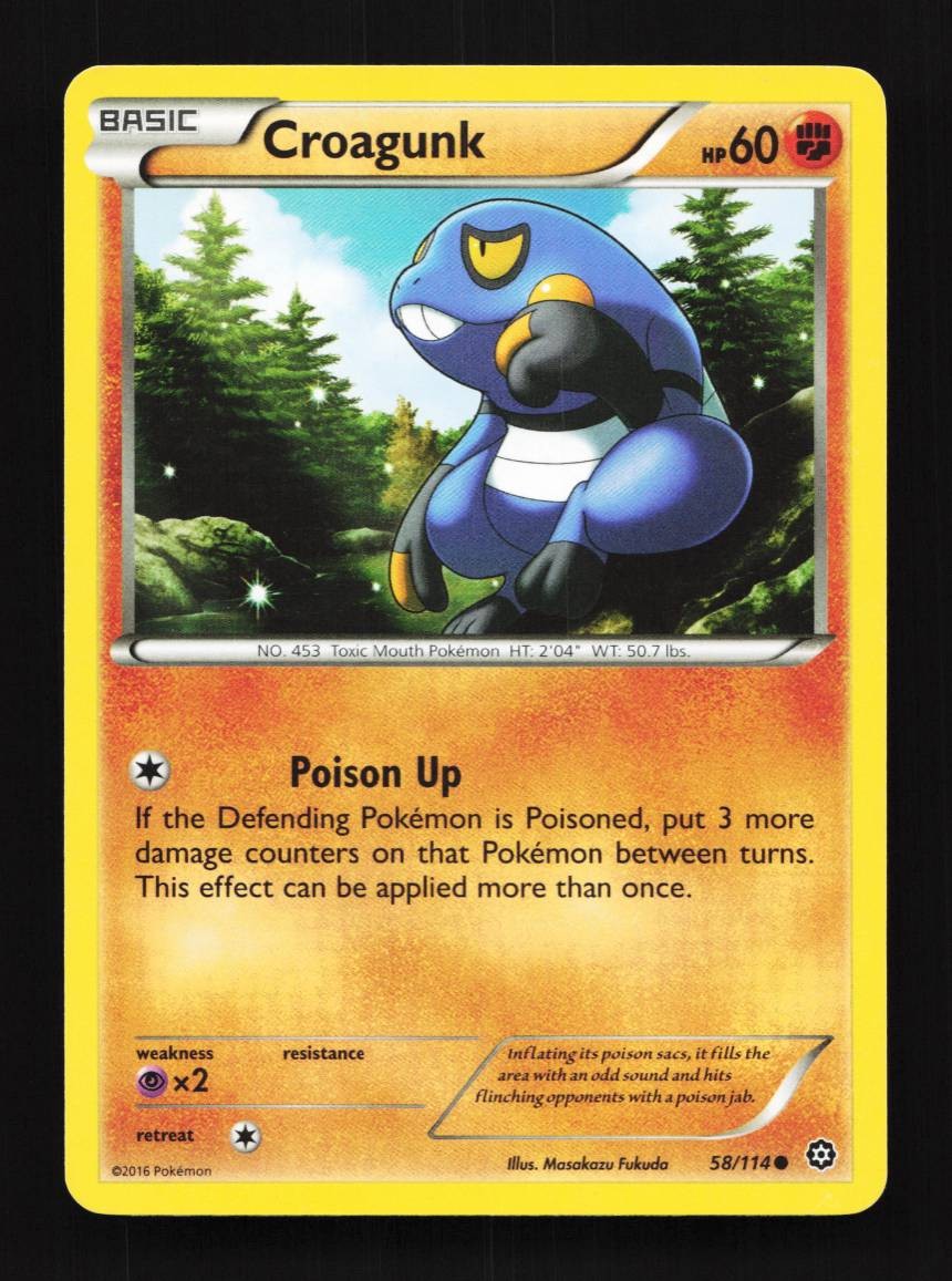 Croagunk 58/114 LP Steam Siege English Pokemon Card TCG