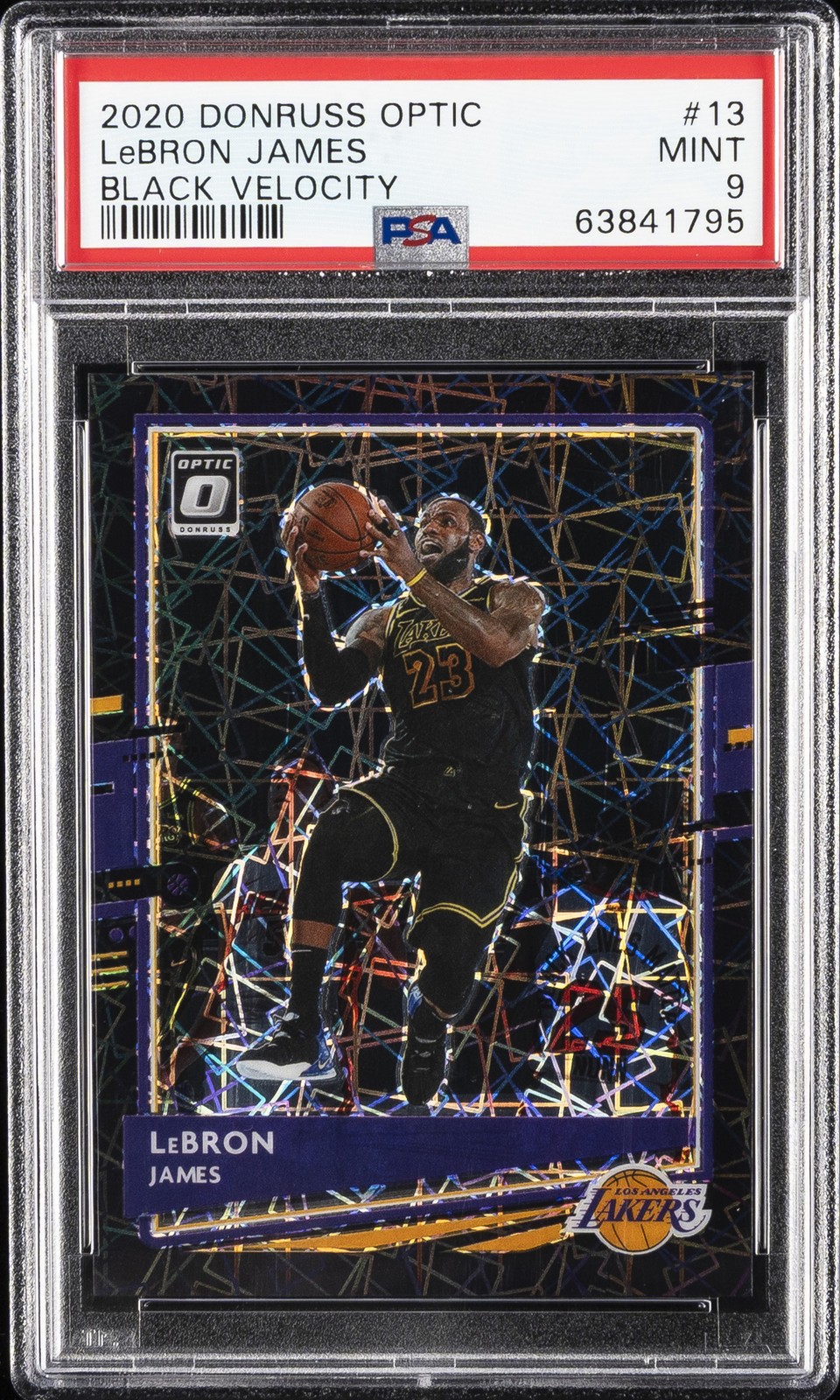 2020 PANINI DONRUSS OPTIC BLACK VELOCITY #13 LEBRON JAMES #/39 PSA 9