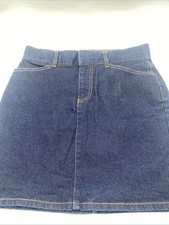 Denim Mini Skirt Dark Wash Gap Hip Hugger Size 4 MIDI Jean 90s Stretch