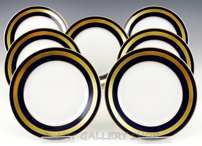 Rosenthal EMINENCE COBALT BLUE & GOLD 6-1/4'' BREAD & BUTTER PLATES Set 7 Unused
