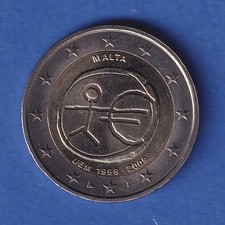Malta 2009 2 Euro Commemorative Coin Monetary Union Uncirculated uncirculated. 