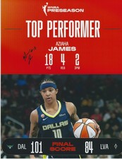AZIAHA JAMES Signed 8.5 x 11 Photo WNBA Basketball NC State DALLAS WINGS