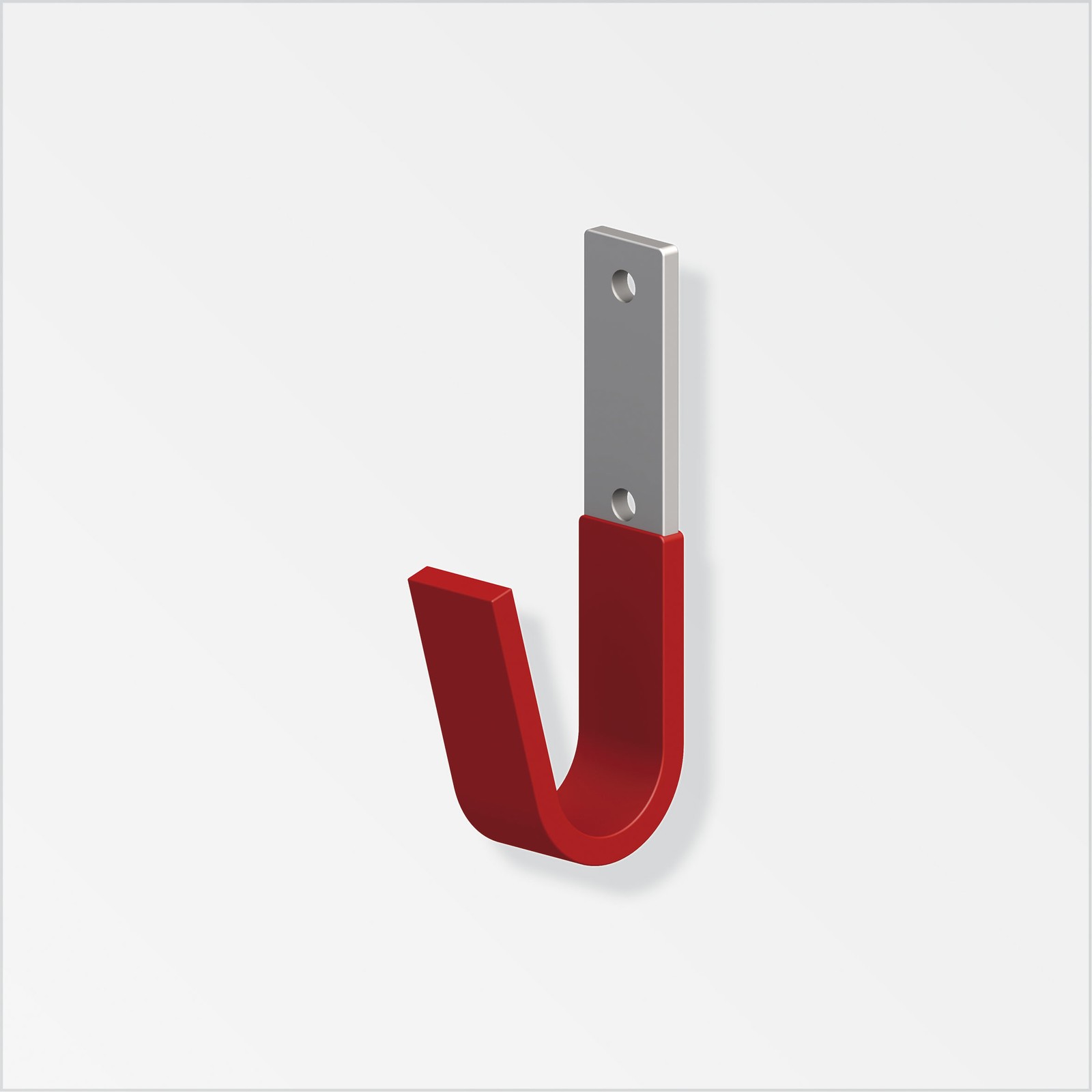WALL J HOOK 35 X 82MM RED RUBBER STEEL GALVANISED GARAGE WORKSHOP ALFER STORAGE