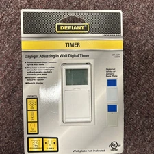 New Defiant Daylight Adjusting In Wall Digital Timer 7 Day Programmable 3-Way 