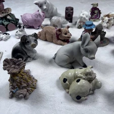 Lot 20+ Pig Figurines Farm Animal Collectible Miniatures Ceramic Resin Mix Set
