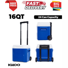 Igloo 16 QT Laguna Hard Side Ice Chest Cooler with Wheels, Blue