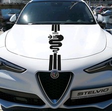 FASCE ADESIVE NERE COFANO Alfa Romeo MITO GIULIA GIULIETTA STRISCE ADESIVE