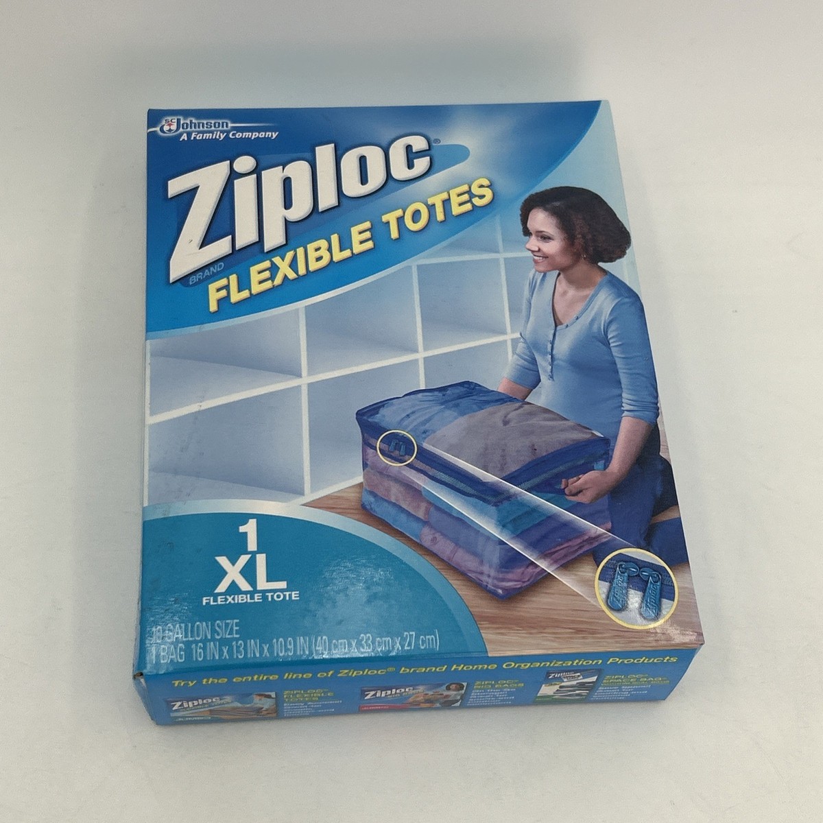 Ziploc XL X-Large Flexible Storage Tote 10 Gallon Clear Plastic