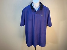 Under Armour Men's XL Golf Polo   Purple  Black Wave Pattern   EUC