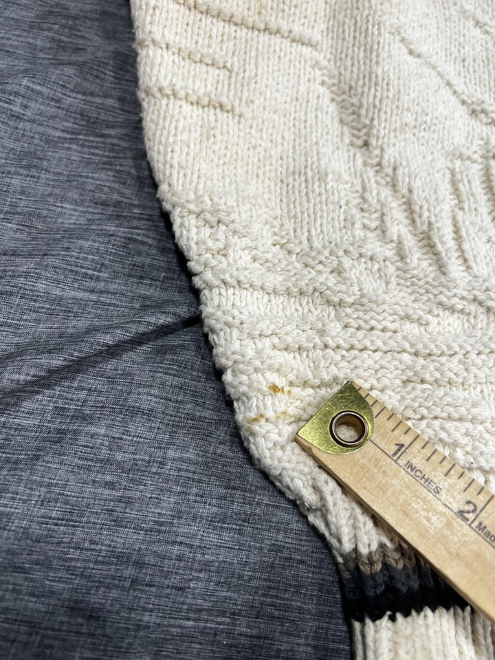 Vintage FieldMaster Sweater Mens XL Cream Black Lab Dog Hunting Knit Made USA - Image 2 of 4