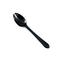 100 x Black Plastic Spoons Reusable Disposable Cutlery