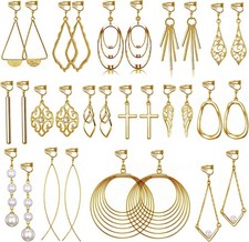 15 Pairs Gold Clip on Earrings for Women Fashion,Lightweight Fake Earrings Set
