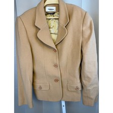 Vintage Tribal Sportswear Wool Cashmere Blazer Jacket Women's Tan 90s size 6