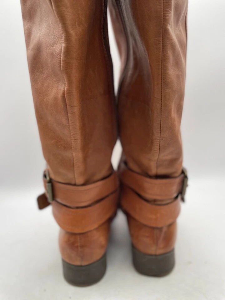 Bota de montar Nine West Vashiza para mujer talla 6M marrón cremallera lateral punta almendra cuero Foto 3 de 4