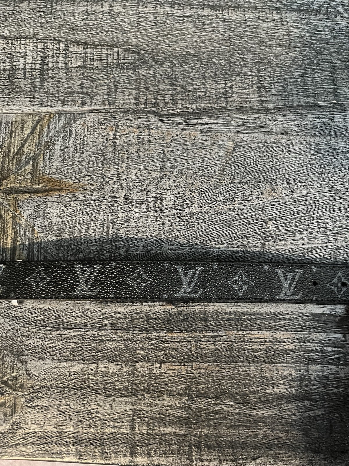 BRAND NEW Louis Vuitton BRACELET BLACK & SLIVER Size 21 LEATHER STAINLESS STEEL