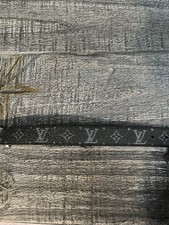 BRAND NEW Louis Vuitton BRACELET BLACK  SLIVER Size 21 LEATHER STAINLESS STEEL