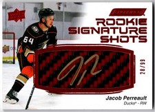 2023-24 Engrained Rookie Signature Shots Red Stick JACOB PERREAULT PJ 99 RC Auto