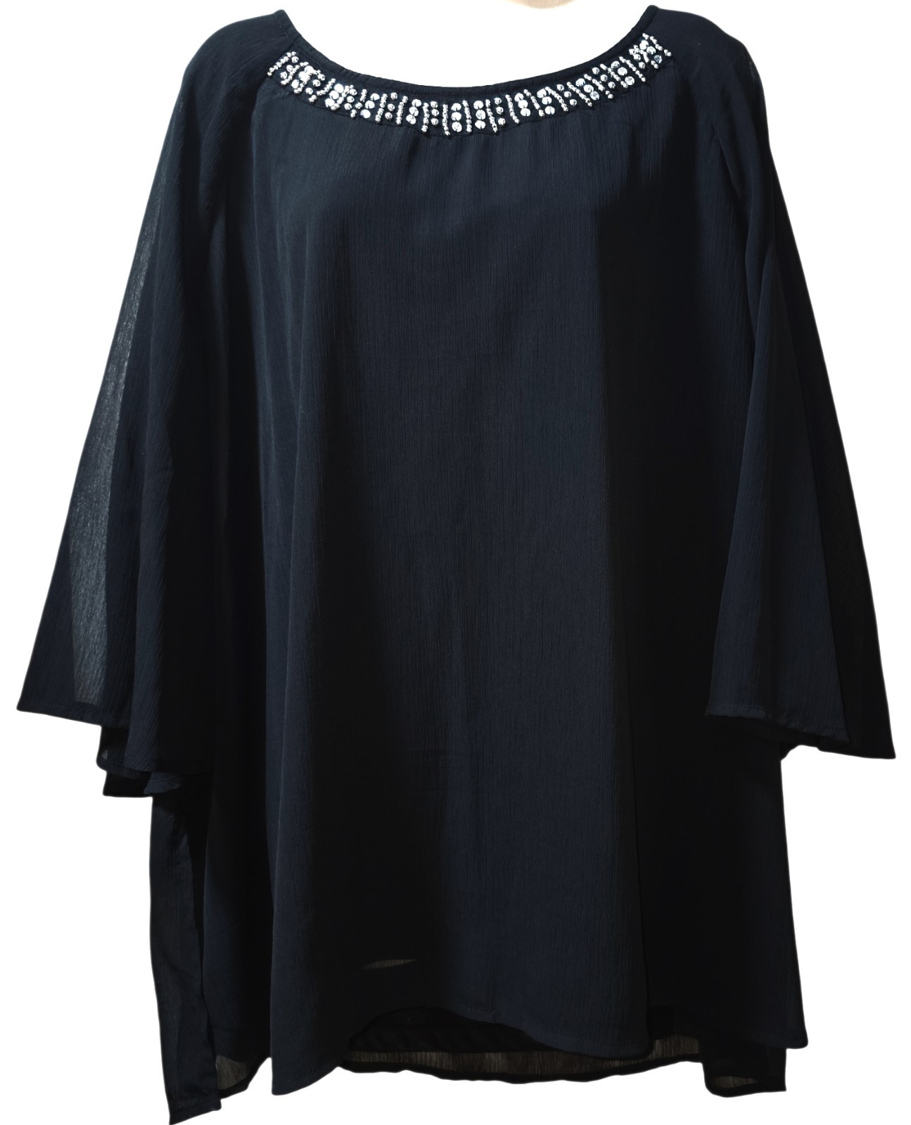 Catherines Lined Solid Black Blouse Top Size 2XWP… - image 1