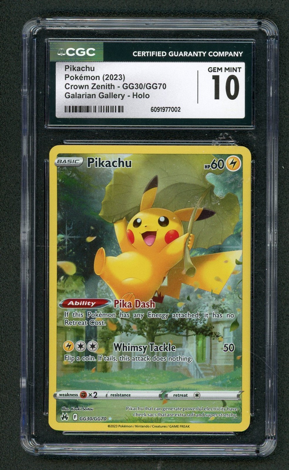 2023 Pokemon Crown Zenith Galarian Gallery Pikachu Holo GG30 CGC 10 GEM MINT