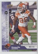 2018 Upper Deck CFL Purple 6/15 Shaquille Johnson #95 0ka5