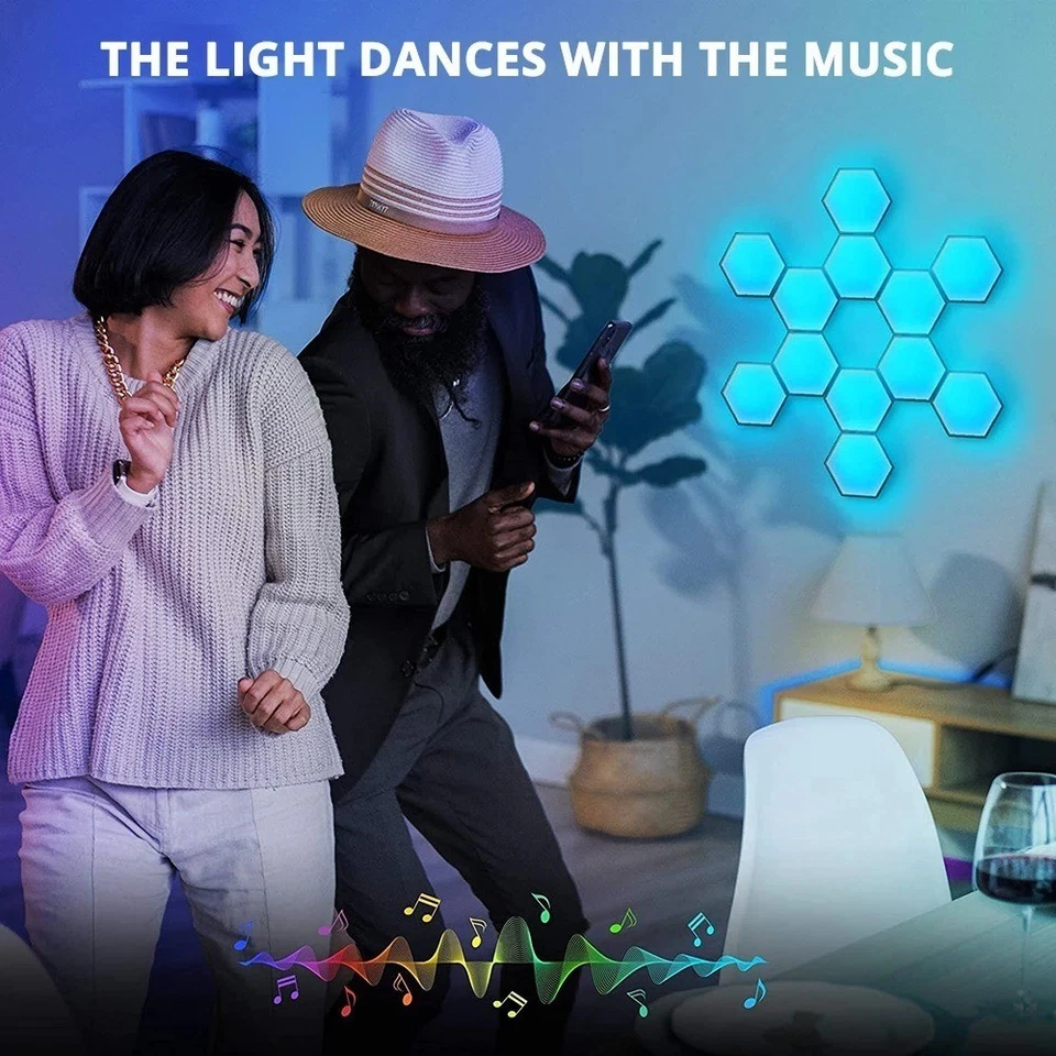 Lámpara de Pared Quantum Light Control por Voz Doodle Gaming Atmosphere Foto 4 de 4