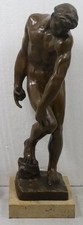 Large Bronze Standing Naked Male 'Adam' - After Auguste Rodin - 46cm High