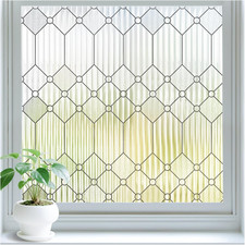 Reeded Glass Window Privacy Film, Frosted Glass Window Film for Bathroom Front