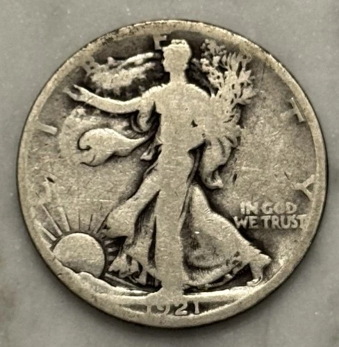 1921-D Walking Liberty Half Dollar - G - Good - 90% Silver