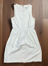 Madewell White Sleeveless Frayed Hem Mini Dress Size Small