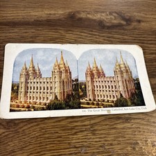 Antique Stereograph card Photo - The Great Mormon Cathedral, Salt Lake City UT
