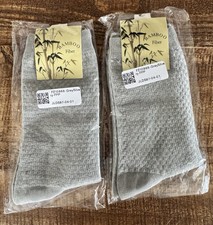 Two Pairs Of New In Package Mens Bamboo Fiber Gray/Silver Socks-size Unknown