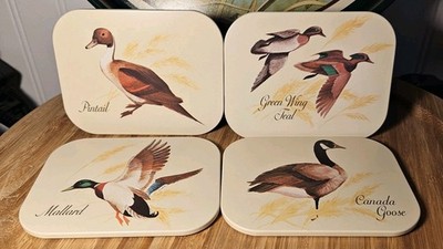 Set Of 4 Vintage Avon 1981 Chesapeake Collection Duck/Goose Coasters