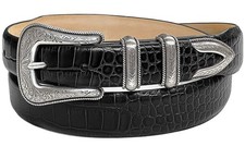 Belts.Brenton Genuine Full-Grain Cowhide Leather Dress Belt with Western Silv...