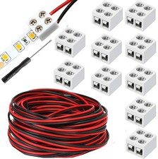 10 Pack led Light Strips Connectors 8mm 2 Pin Solderless White 5V 12V 24V LED Ta