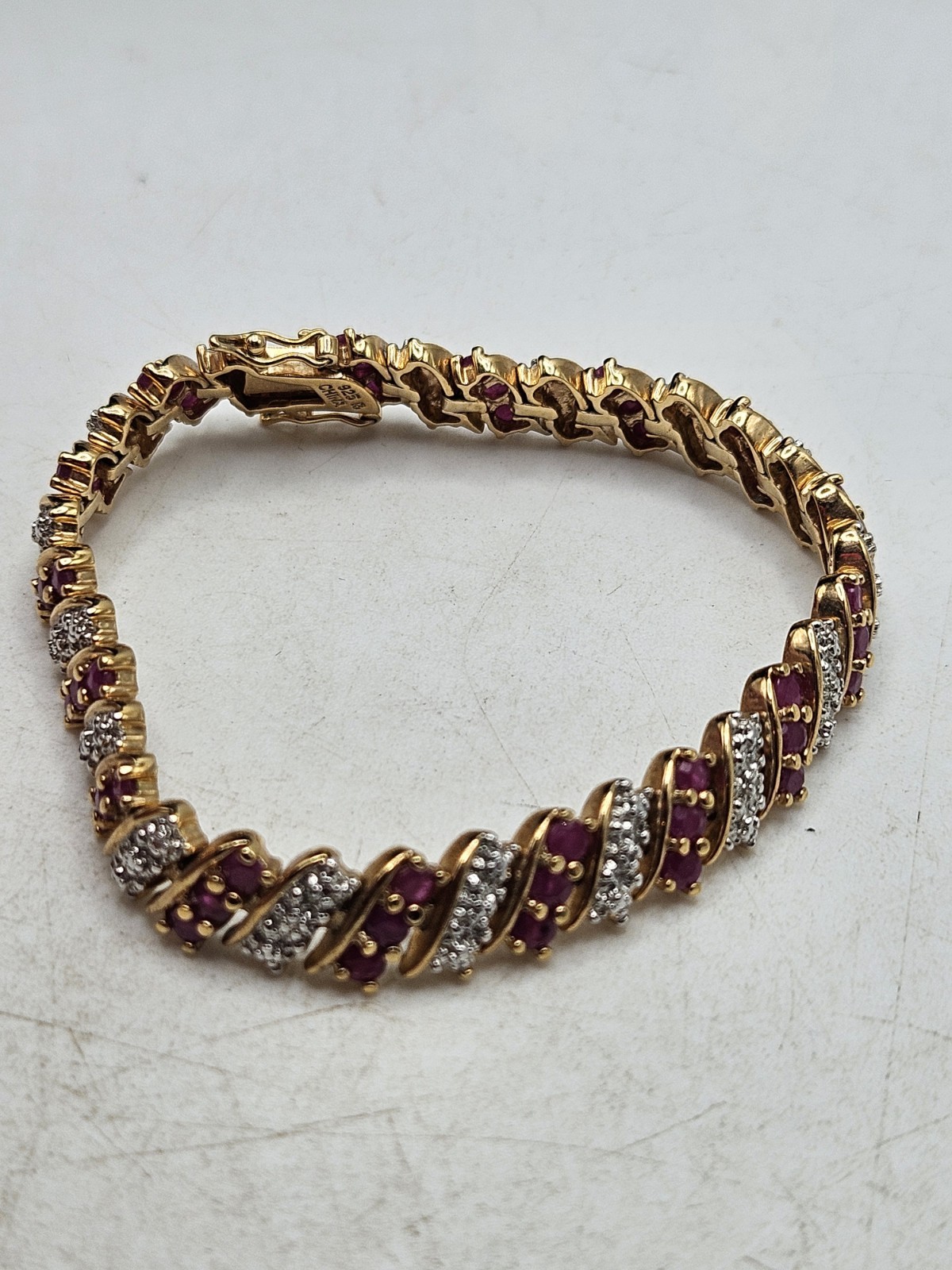 Ross Simons Gold Plated Sterling Ruby Tennis Brac… - image 8
