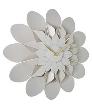 Floro - The Blooming Elegance Grey Flower Wall Clock