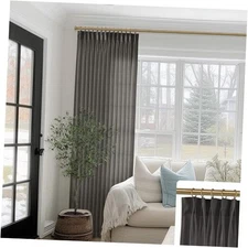  90 Inch Curtains Long,Sheer Pinch Pleated 40"W x 90"L (Pack of 2) Dark Brown