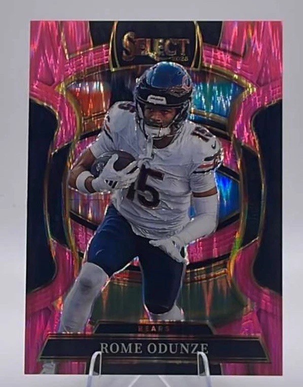 Panini 2025 Panini Select Football Rome Odunze Chicago Bears #74 Pink Shock