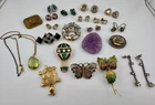 Antique costume Jewelry Estate lot, 800 silver, And More