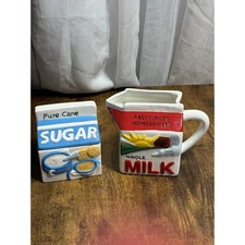 VTG Boston Warehouse Sugar Bowl Creamer Set 1990s Kitchen Farmhouse Retro